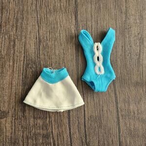 Vintage 1978 Tuesday Taylor Blue Bodysuit and Skirt Mod Barbie